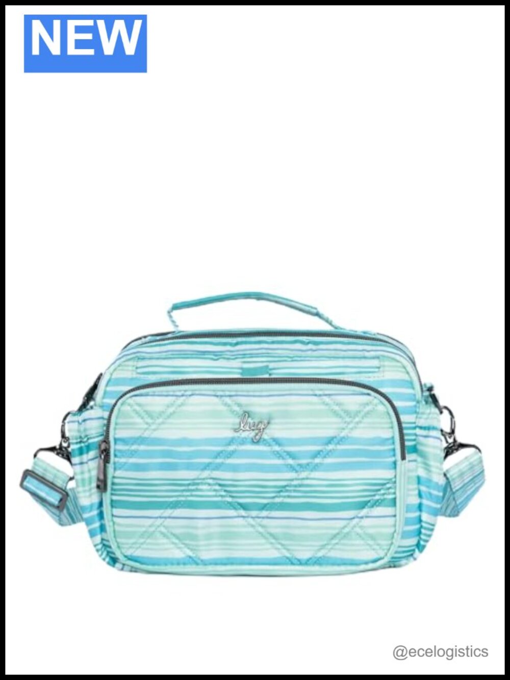 Lug Boomer Crossbody Bag - Polyester Vegan Leather, 3 Zippered Compartments